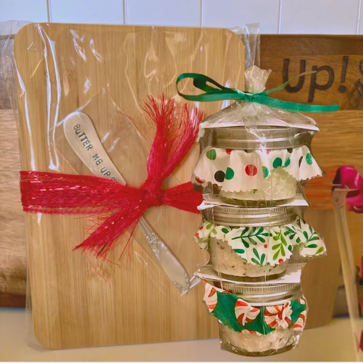 Butter Tower with Vintage Butter Spreader on Board