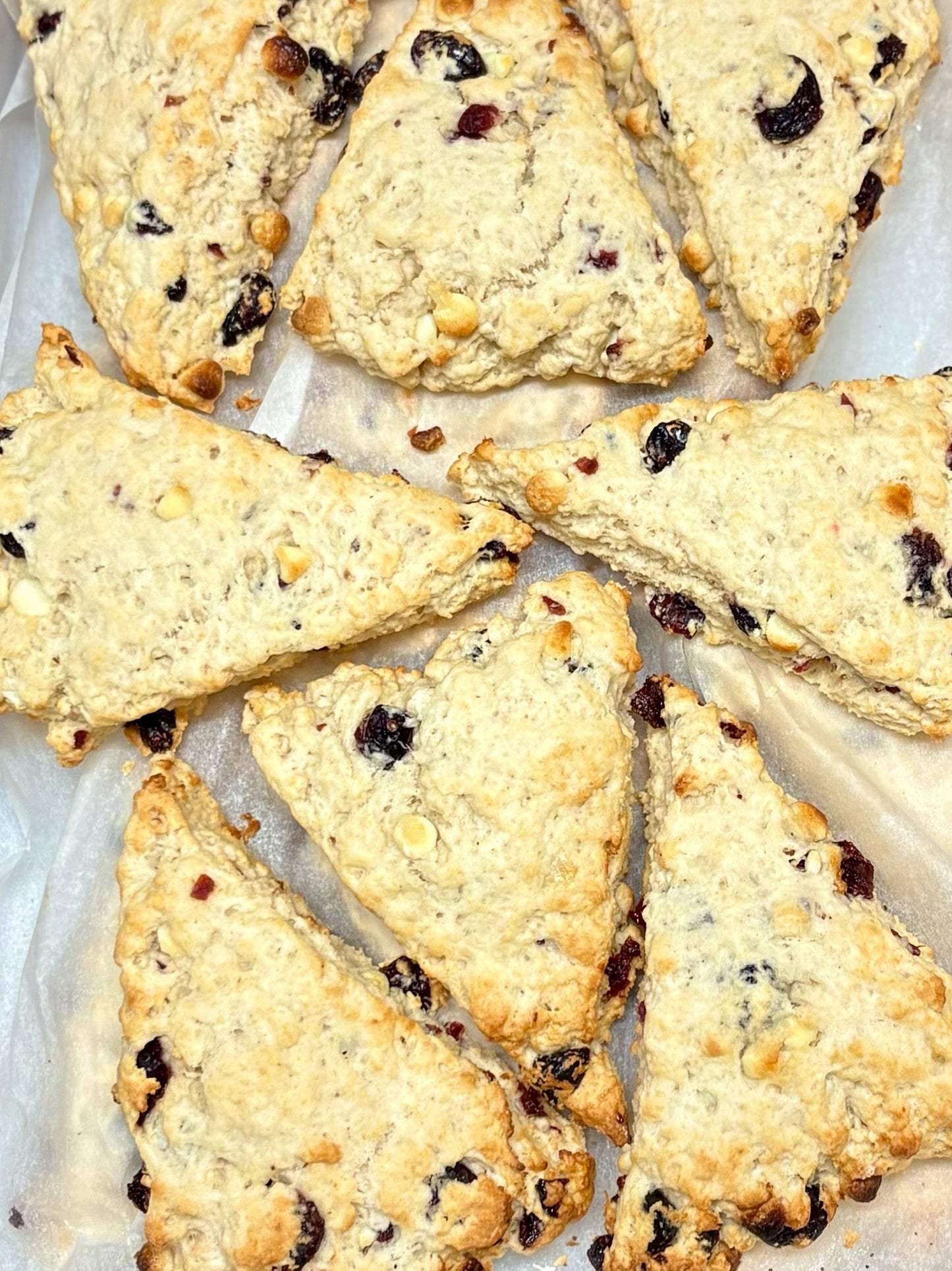 Cranberry White Chocolate Scones